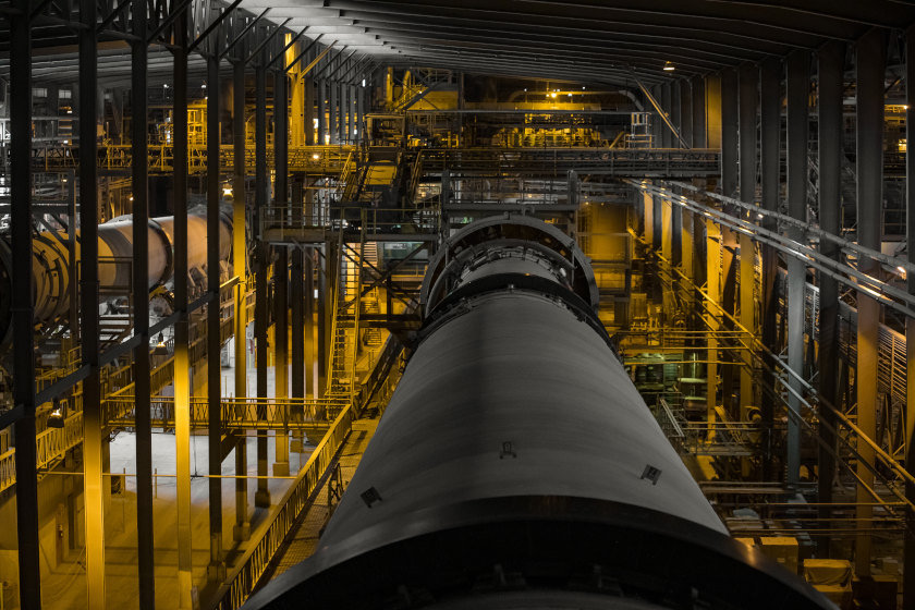 the inside of a cement facility