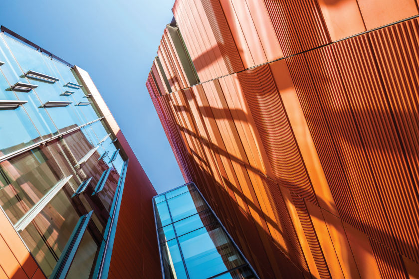 view of buildings from low angle