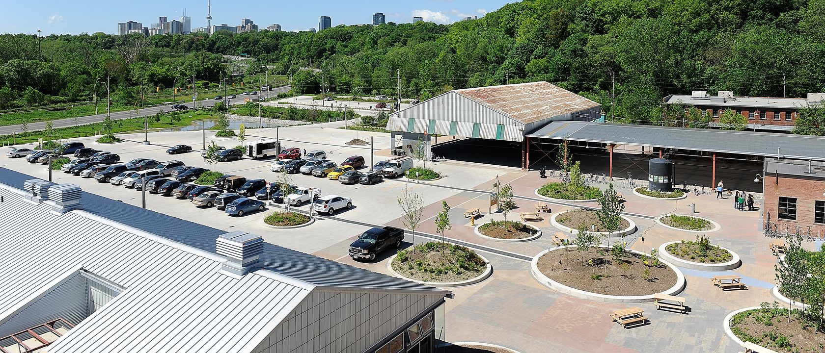 Landscaping at the newly renovated Evergreen Brick Works in Ontario